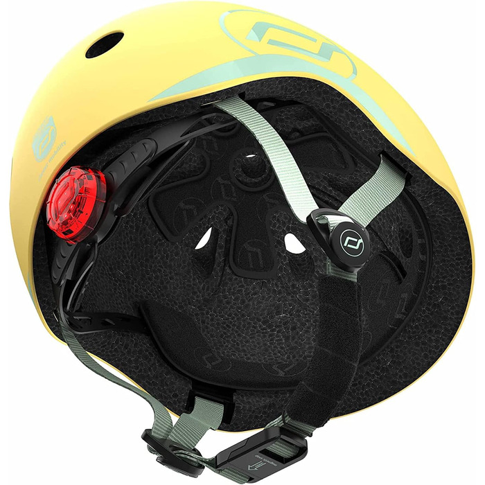 Дитячий шолом Scoot and Ride з регульованими ремінцями, матове покриття, розмір XXS, LED-світло, м'яка флісова підкладка для додаткового захисту