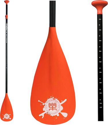 Весло для SUP FunWater, 3-складне, регульоване, легке, плаваюче, посилені нейлонові лопаті, для сапборда, помаранчеве