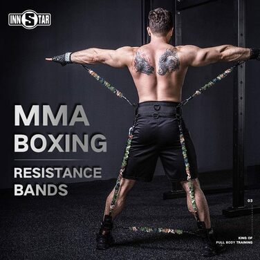 INNSTAR комплект для тренування опору MMA, бокс, кікбоксинг, карате, силові вправи, для чоловіків та жінок, еспандер для фітнесу, баскетболу, волейболу, футболу