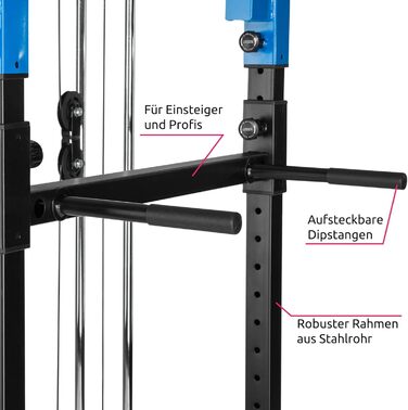 Силова станція tectake Power Rack для фітнесу, турнік подвійний, міцна сталева рама
