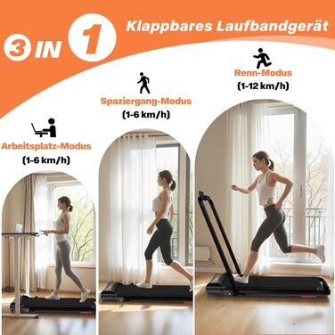 Бігова доріжка для дому, складана, 3-в-1 Walking Pad із регульованими підлокітниками, 5% нахилом, пультом ДУ, LED-дисплеєм для ходьби, бігу, роботи вдома