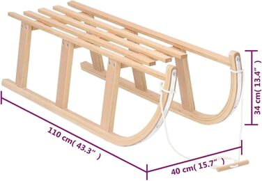 Санки Brokky 110x40x34 см Фанера для санного спорту