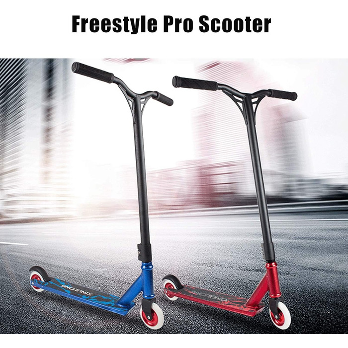 Дорослий трюковий самокат Freestyle Pro Trick Scooter - 360 Swivel Spin - Ідеально підходить для початківців - легкий синій