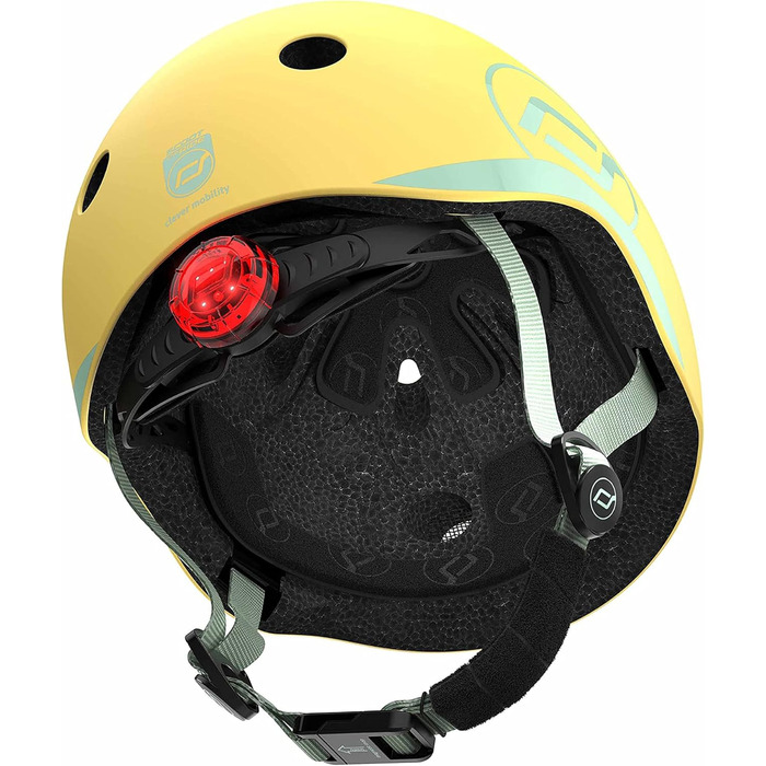 Дитячий шолом Scoot and Ride з регульованими ремінцями, матове покриття, розмір XXS, LED-світло, м'яка флісова підкладка для додаткового захисту