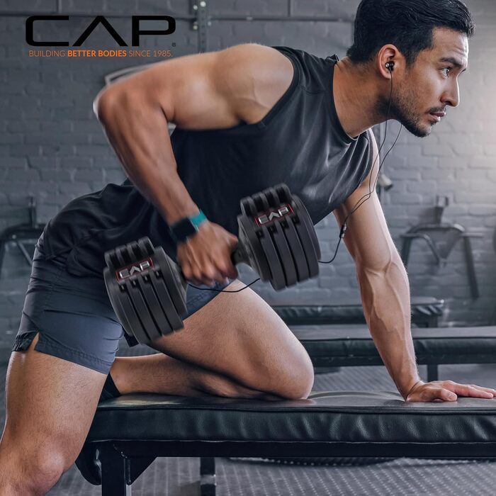 CAP Barbell Регульовані круглі гантелі, пара, 5,7 кг, 11,3 кг, 25 кг – вибір ваги