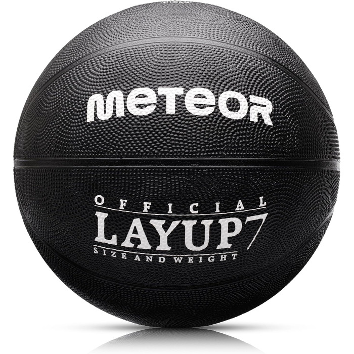 Дитячий міні-баскетбольний м'яч meteor Layup Розмір 5 6 7 ідеально підходить для дитячих рук дітей 4-8 років Ідеальний баскетбол для тренувань М'який баскетбол з чіпкою поверхнею (розмір 7 (чоловіки), чорний)