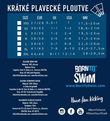 Ласти BornToSwim короткі силіконові (44-46, помаранчеві)