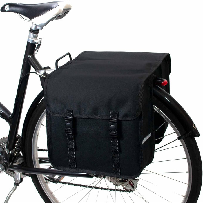 Велосипедна сумка BikyBag Classic, подвійна, чорна, для багажника