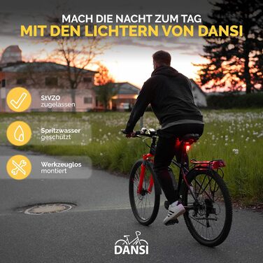 Світлодіодний набір велосипедних фар DANSI StVZO, яскраве переднє світло