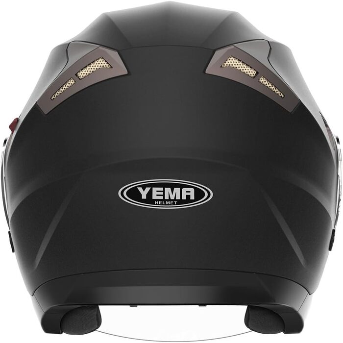Мотоциклетний шолом YEMA YM-627 чорний матовий з подвійним візором, сонцезахисним козирком, сертифікат ECE для дорослих, чоловіків та жінок