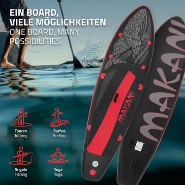 Надувна SUP-дошка ECD Germany Makani 320 см до 150 кг, комплект з алюмінієвим веслом, насосом, аксесуарами, різні кольори