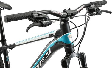 Алюмінієвий гірський велосипед BIKESTAR Hardtail Shimano 21 швидкісна передача, дискове гальмо 27,5 дюймові шини 14, 16, 18 дюймова рама Alu MTB СПРОБУЙТЕ 16-дюймовий кадр без ризику (16-дюймовий кадр, чорно-синій)