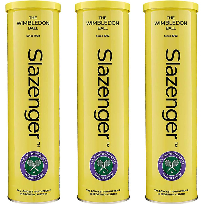 Тенісні м'ячі Slazenger WIMBLEDON 12 м'ячів (3 x 4) з металевої жерсті