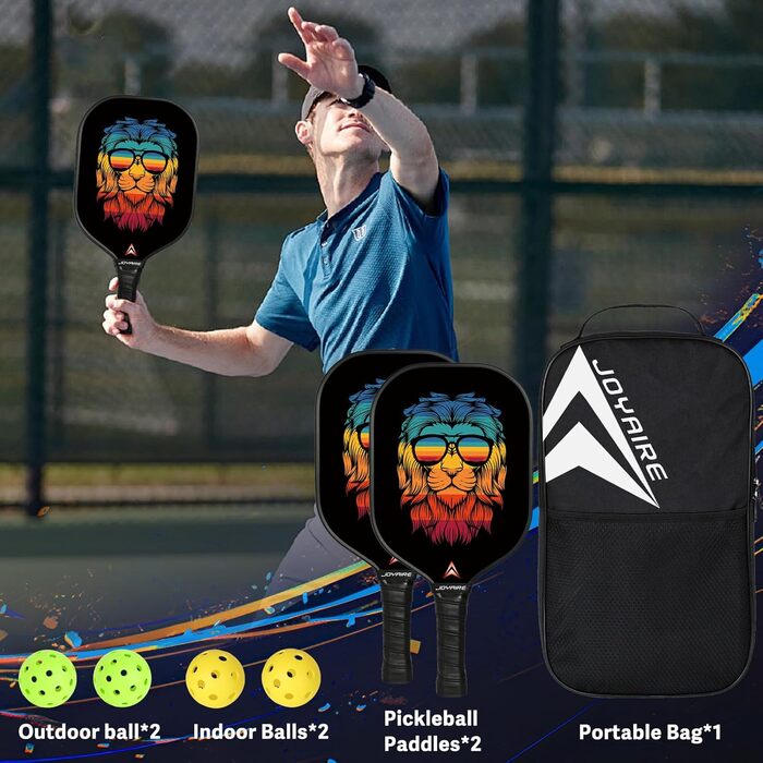 Набір JOYAIRE Pickleball: 2 весла, 4 м'ячі, сумка для початківців