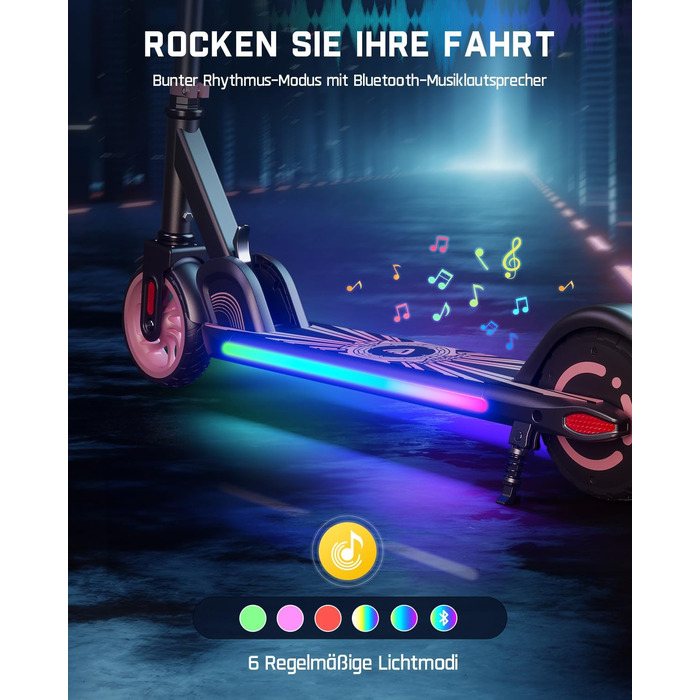 Самокат FanttikRide C9 Apex рожевий, дитячий, Bluetooth, LED, складний