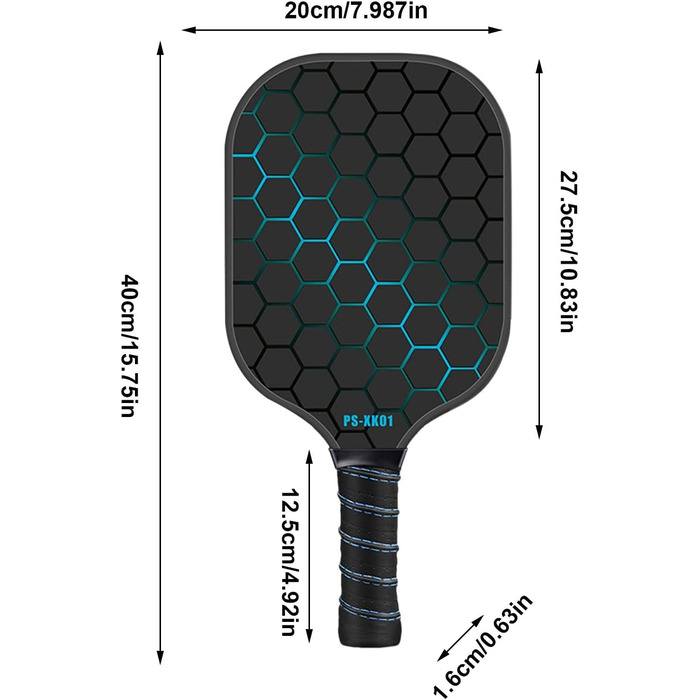 Набір Pro Pickleball ракетка скловолокно 4 м'ячі для дітей і дорослих (синій)