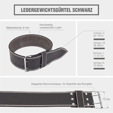 Шкіряний пояс для важкої атлетики GORILLA SPORTS, регульований, S-XL, для тренувань, пауерліфтингу, кросфіту