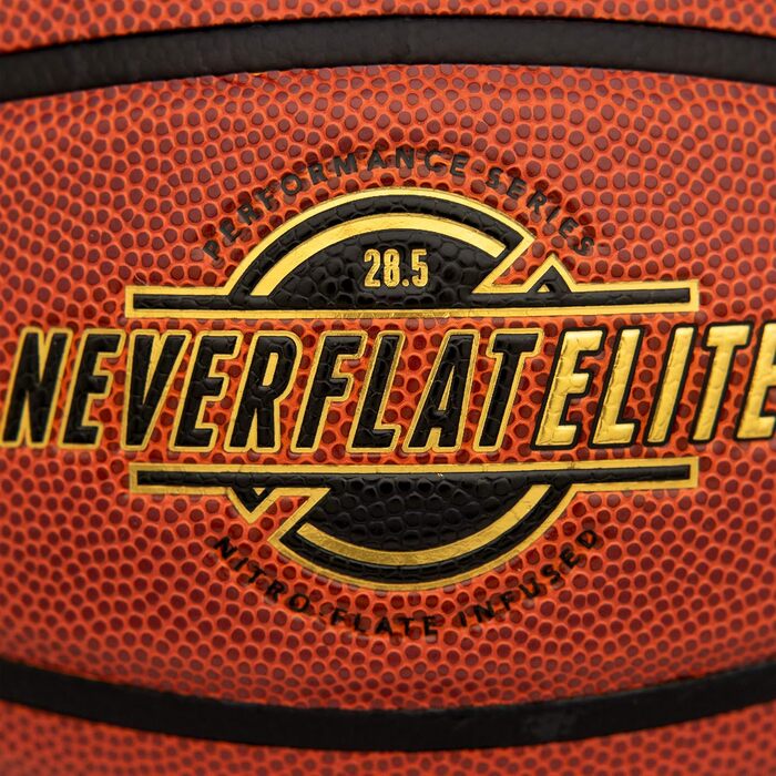 Баскетбольний м'яч Spalding NeverFlat Elite у приміщенні на відкритому повітрі (76970A, середній розмір 6, 28,5')