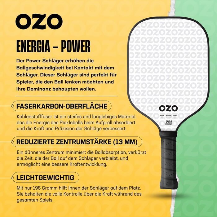 Ракетка OZO Pickleball для початківців Power Blue