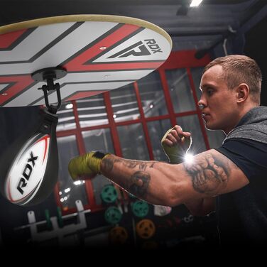 Набір шкіри для дорослих RDX Boxing Bulb, підвіс для спідболу з кронштейном, професійний боксерський боксерський мішок, тренувальне обладнання для тренування боксу з боксу зі швидкісним м'ячем білий/червоний