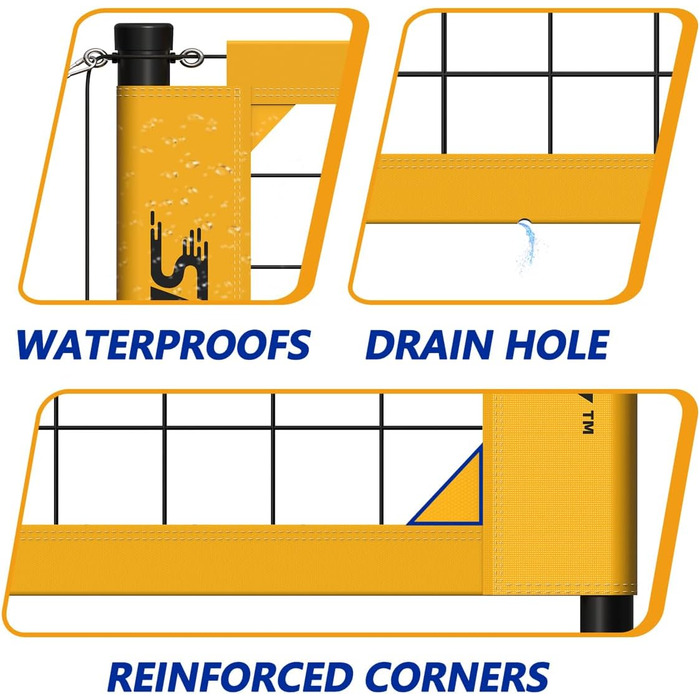 Міцний набір волейбольних сіток SKEERY, конструкція проти запотівання, регульовані алюмінієві планки, портативна волейбольна сітка для заднього двору, трави та пляжу (жовта)