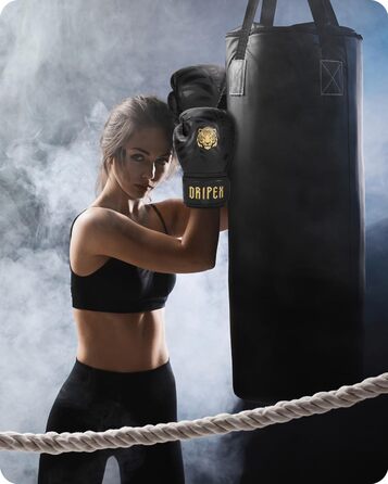 Боксерські рукавички Dripex 14 унцій, PU шкіра, золоті, для боксу, MMA, муай-тай, кікбоксингу, чоловічі, жіночі, підліткові