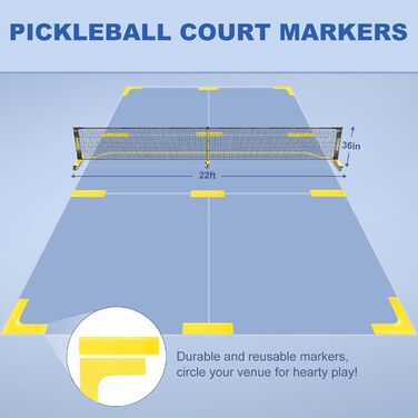 Набір сіток TYRSEN Pickleball 6,6 м, 4 весла, 6 м'ячів, сумка