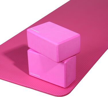 Набір BalanceFrom GoYoga з 2 блоків для йоги високої щільності, 9''x6''x4' кожен Найновіша версія' (троянда)