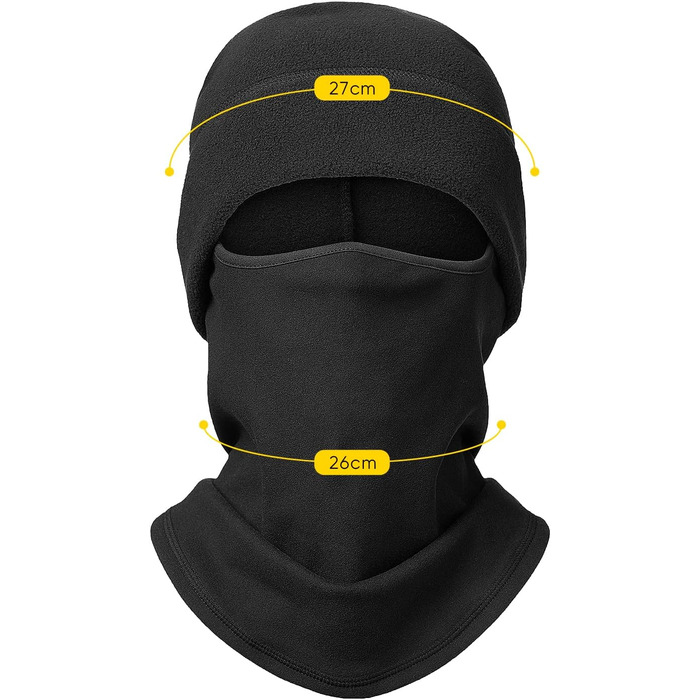 Маска для обличчя Snowledge Ski Balaclavas (S-4XL, чорна)