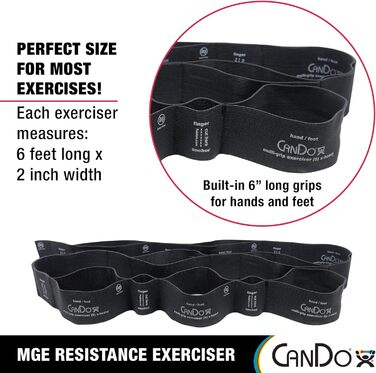 Фітнес-браслет CanDo Multi-Grip, різної товщини (X-Strong чорний)