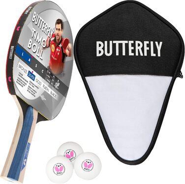 Ракетка для настільного тенісу Butterfly Timo Boll Silver ITTF + футляр & 3 м'ячі