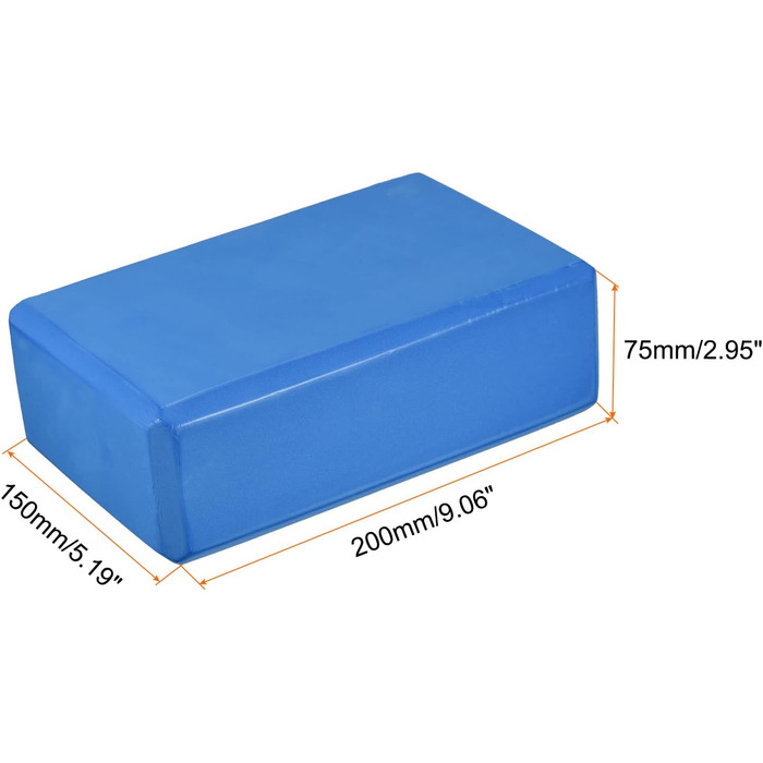См, легкий, піна EVA високої щільності, для початківців, йоги, пілатес, медитація, синій, 22,9 x 15,2 x 7,6