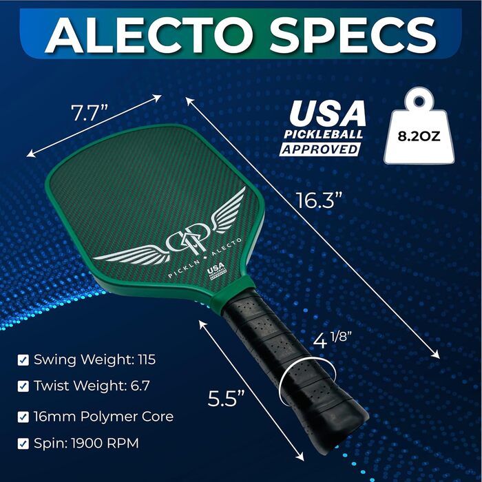 Ракетка для піклболу  Alecto Kevlar USAPA 2024 Pickln Pickleball Paddle