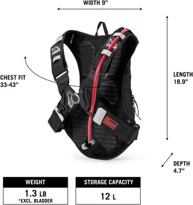 Гідропак USWE MTB Hydro 12 Carbon чорний, з гідросистемою