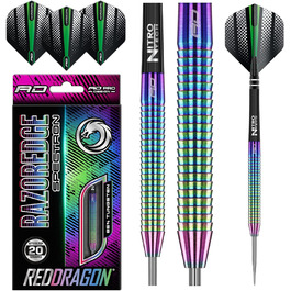 Професійні дартс Red Dragon Razor Edge з вольфраму, сталевий наконечник, з оперенням та стрижнями