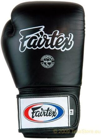 Шкіряні боксерські рукавички Fairtex щільного крою (BGV1) (чорні, 14 унцій)