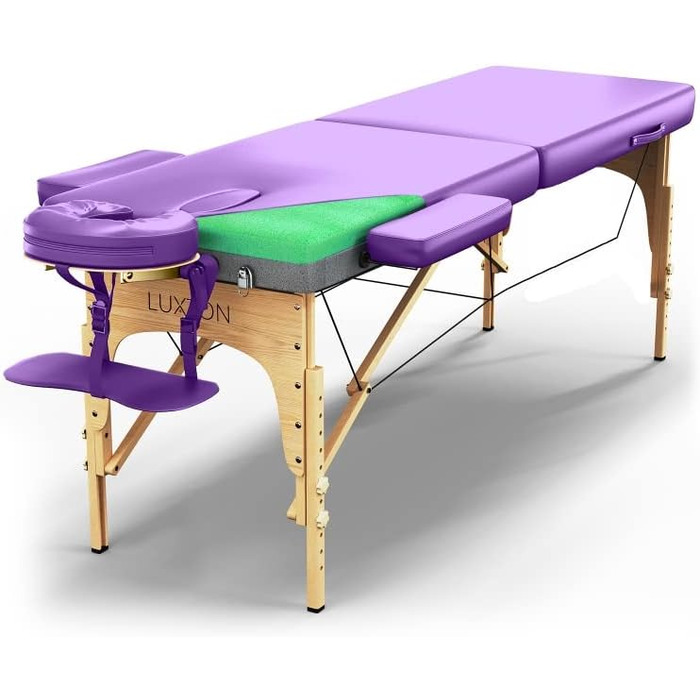 Масажний стіл Luxton Home Premium Foam, складаний, регульований, 183x68 см, з аксесуарами та сумкою для перенесення – для дому, салону, спа, татуювання