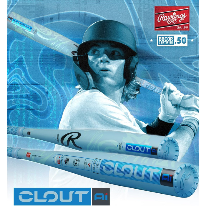 Бейсбольна бита Rawlings Clout AI 2025, 31”, сплав, BBCOR, -3, 2 5/8''