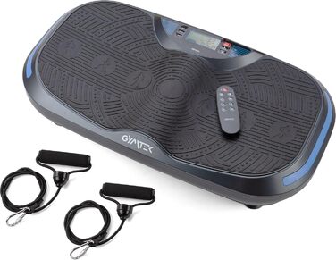 Вібраційна плита Gymtek 150кг, 2x500Вт, 12 рівнів, еспандер, Bluetooth, LCD