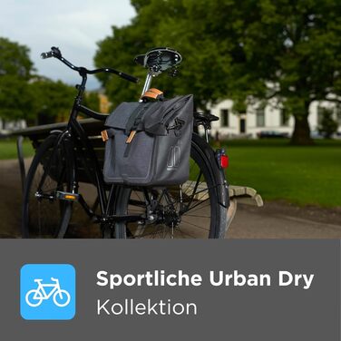 Велосумка Basil Urban Dry Business, унісекс, водонепроникна, для дорослих, 37x15x38 см, сірий