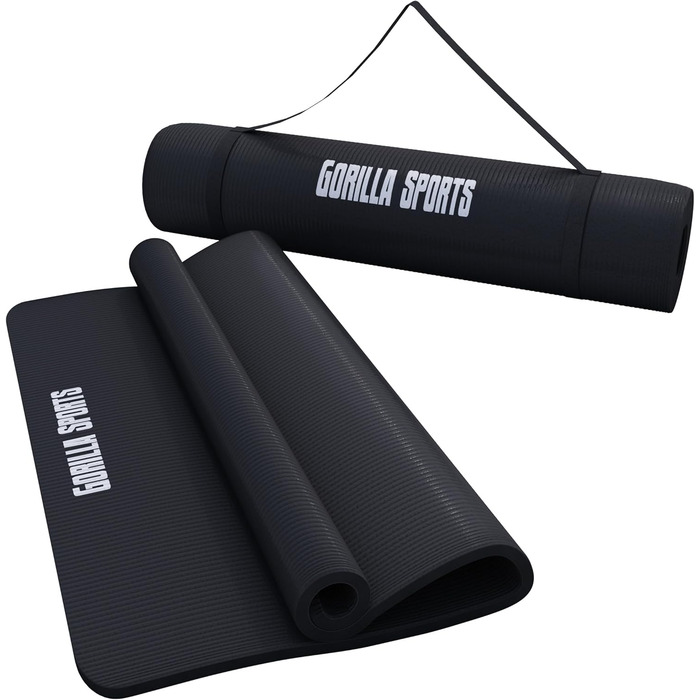 Килимок для йоги GORILLA SPORTS - 190x60/100x1,5 см, антиковзкий, без фталатів