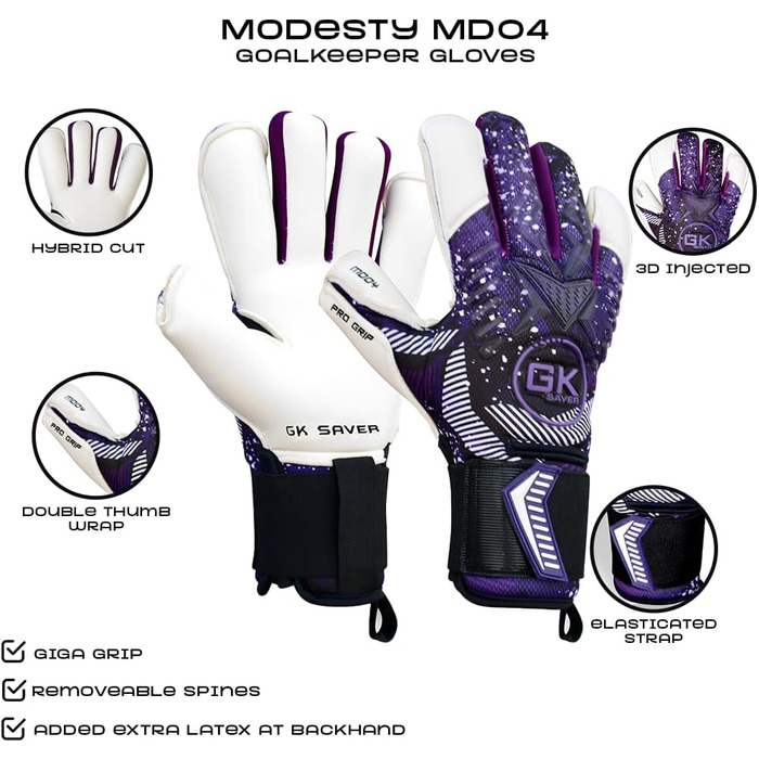 Рукавички GK Saver Modesty P04 HYBRID PRO, розмір 6-11, зі збереженням пальця