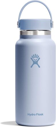 Термобутилка HYDRO FLASK Wide Mouth 946 мл із нержавіючої сталі для води, ізольована спортивна пляшка з герметичною кришкою Flex Cap, придатна для миття в посудомийній машині, Surf