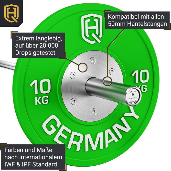 Бамперні пластини HQ Germany Competition 50 мм, IWF, набір 030 кг