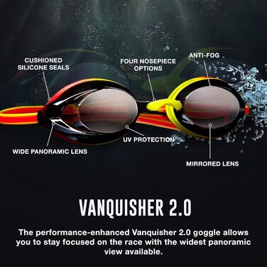 Дзеркальні окуляри для плавання-плавання Speedo Vanquisher 2.0 - Silver Anti-Fog New