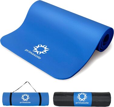 Килимок для йоги та фітнесу Primasole 1/2 дюйма з чохлом, 72x24 дюйми, синій
