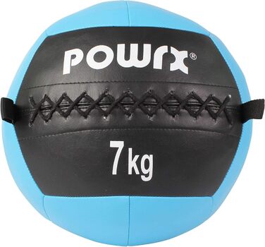 Медичний м'яч Wall-Ball 7 кг POWRX, професійний, бірюзовий