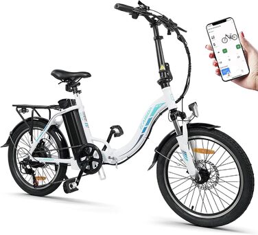 Електровелосипед  KAISDA E-Bike 20" 250W 36V 13Ah, 7-шв., до 100 км, білий