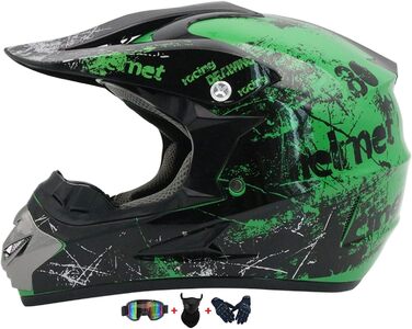 Дитячий мотокросовий шолом Fullface MTB з ABS, чоловічий/жіночий мотоциклетний шолом для даунхілу, квадроцикла, з окулярами та рукавичками