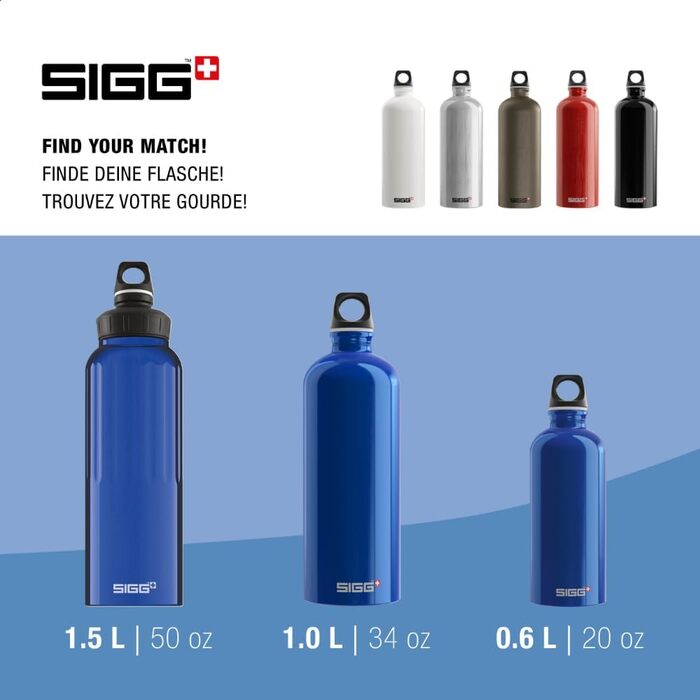 Пляшка SIGG Alu Traveller 1 л - нейтральна, герметична, без бісфенолу А